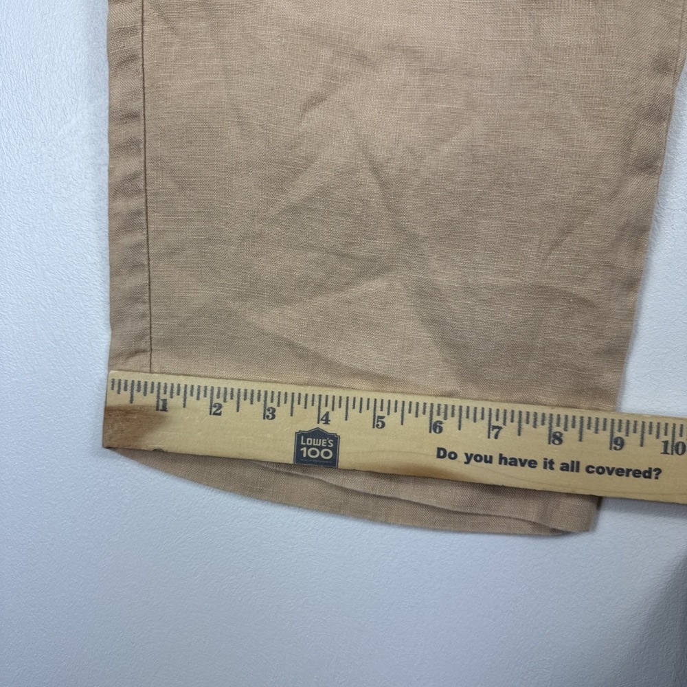 FOCUS 2000 Capri Pants Women's 6 Peach Tan 100% Linen Wide Leg Crop (Waist 32") - Picture 9 of 11